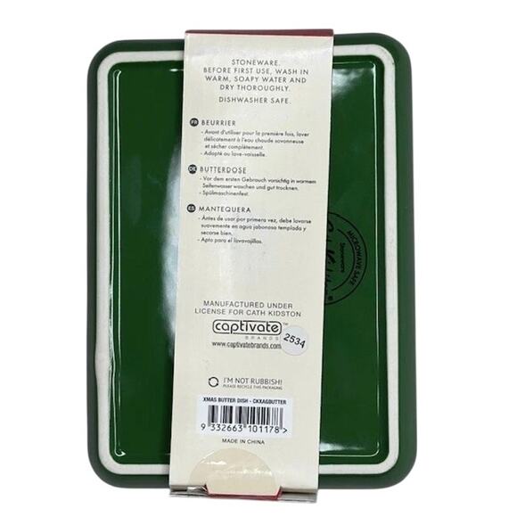 Cath Kidston London Christmas Garland Lidded Butter Dish New - Picture 3 of 5